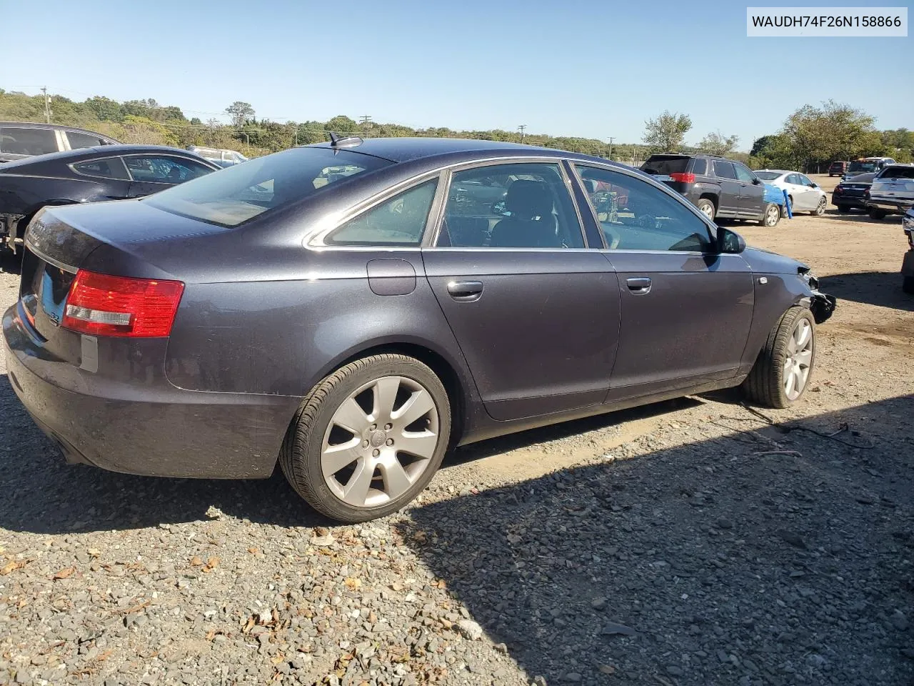 2006 Audi A6 3.2 Quattro VIN: WAUDH74F26N158866 Lot: 75894034