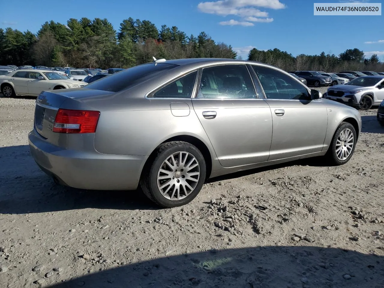 2006 Audi A6 3.2 Quattro VIN: WAUDH74F36N080520 Lot: 79345064