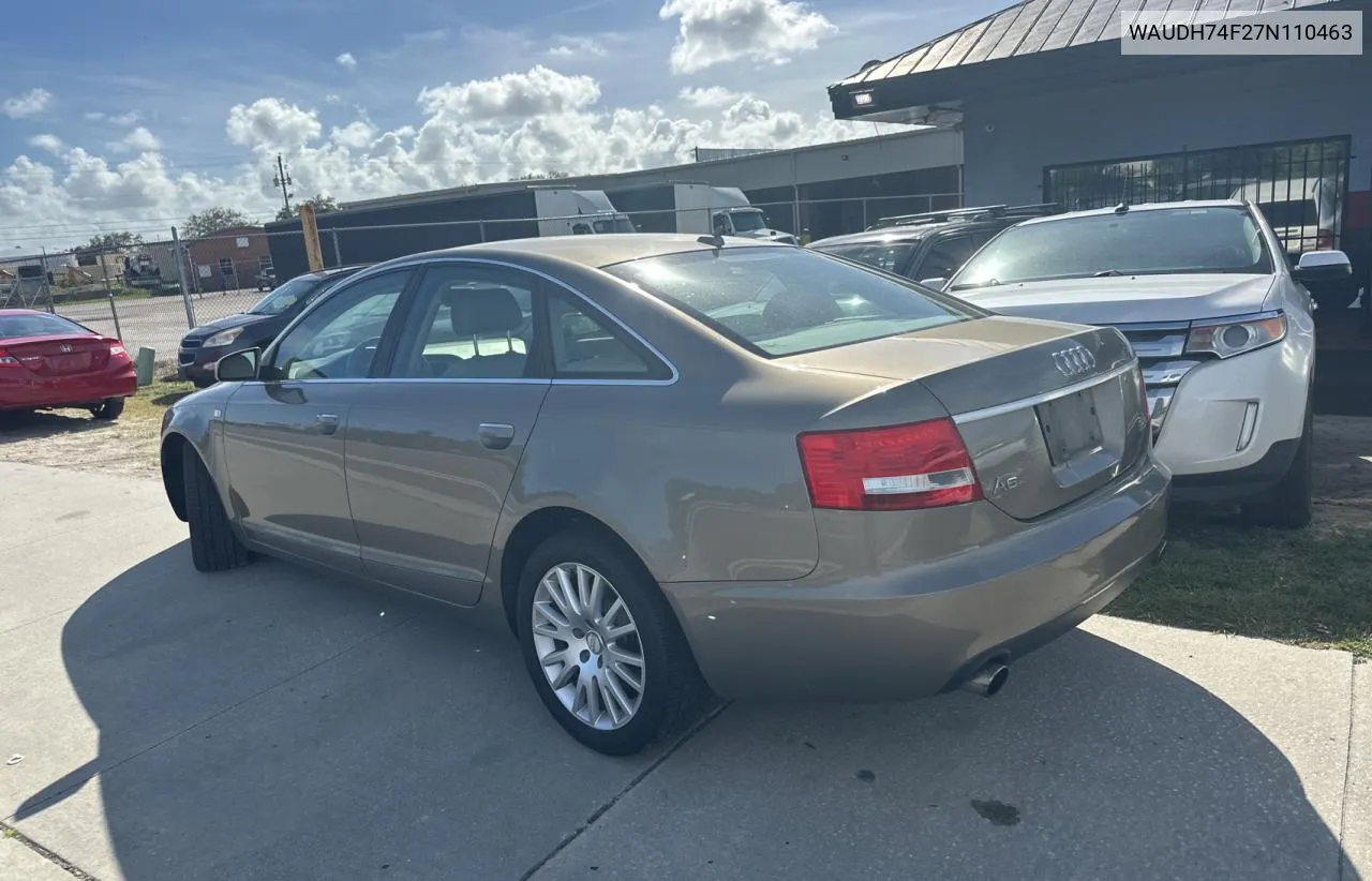 2007 Audi A6 3.2 Quattro VIN: WAUDH74F27N110463 Lot: 80316034