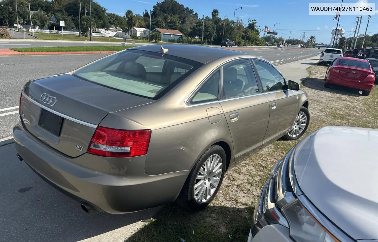 2007 Audi A6 3.2 Quattro VIN: WAUDH74F27N110463 Lot: 80316034