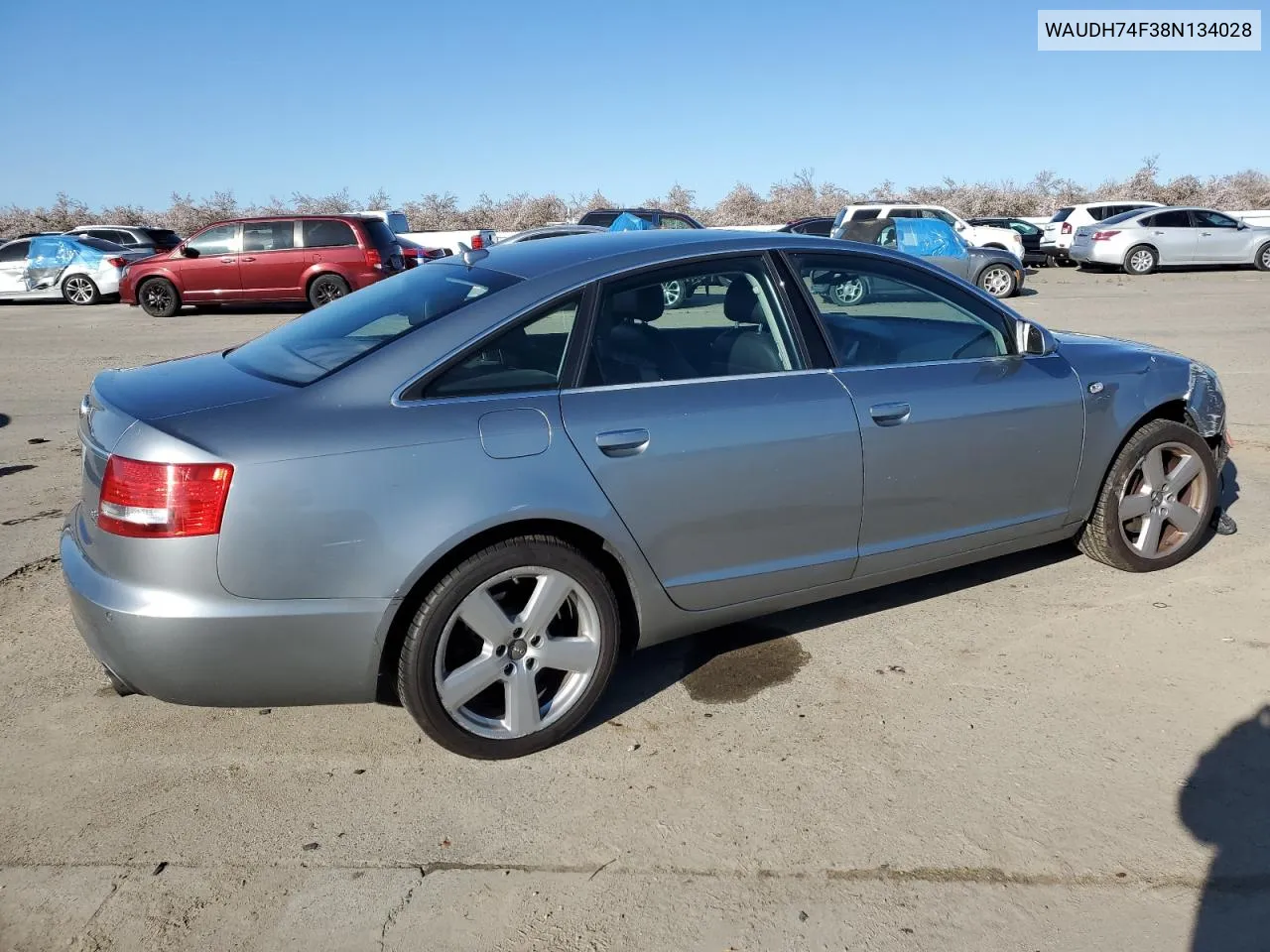 2008 Audi A6 3.2 Quattro VIN: WAUDH74F38N134028 Lot: 44576454