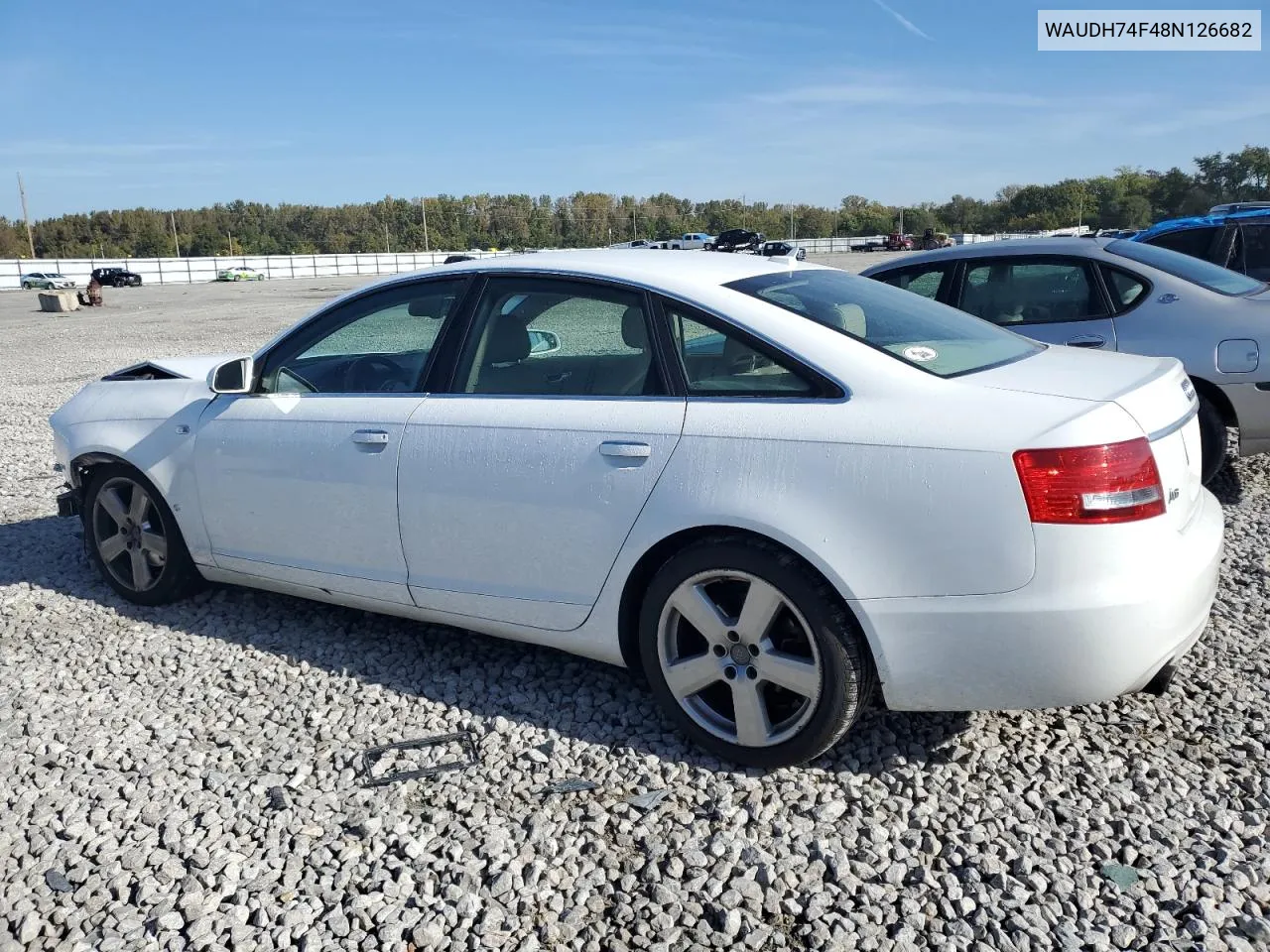 2008 Audi A6 3.2 Quattro VIN: WAUDH74F48N126682 Lot: 66540834