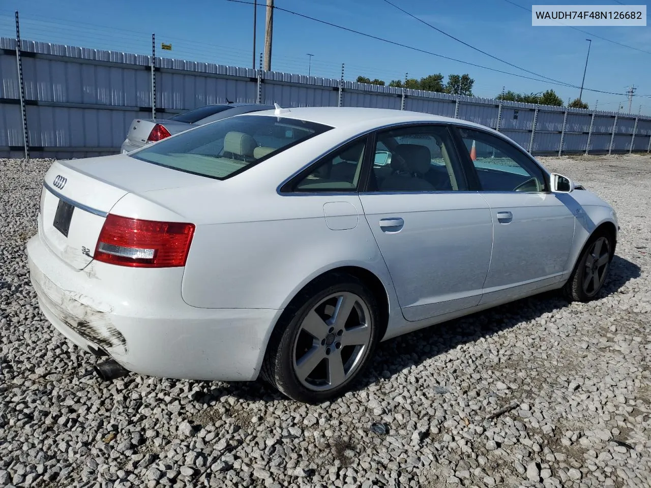 2008 Audi A6 3.2 Quattro VIN: WAUDH74F48N126682 Lot: 66540834