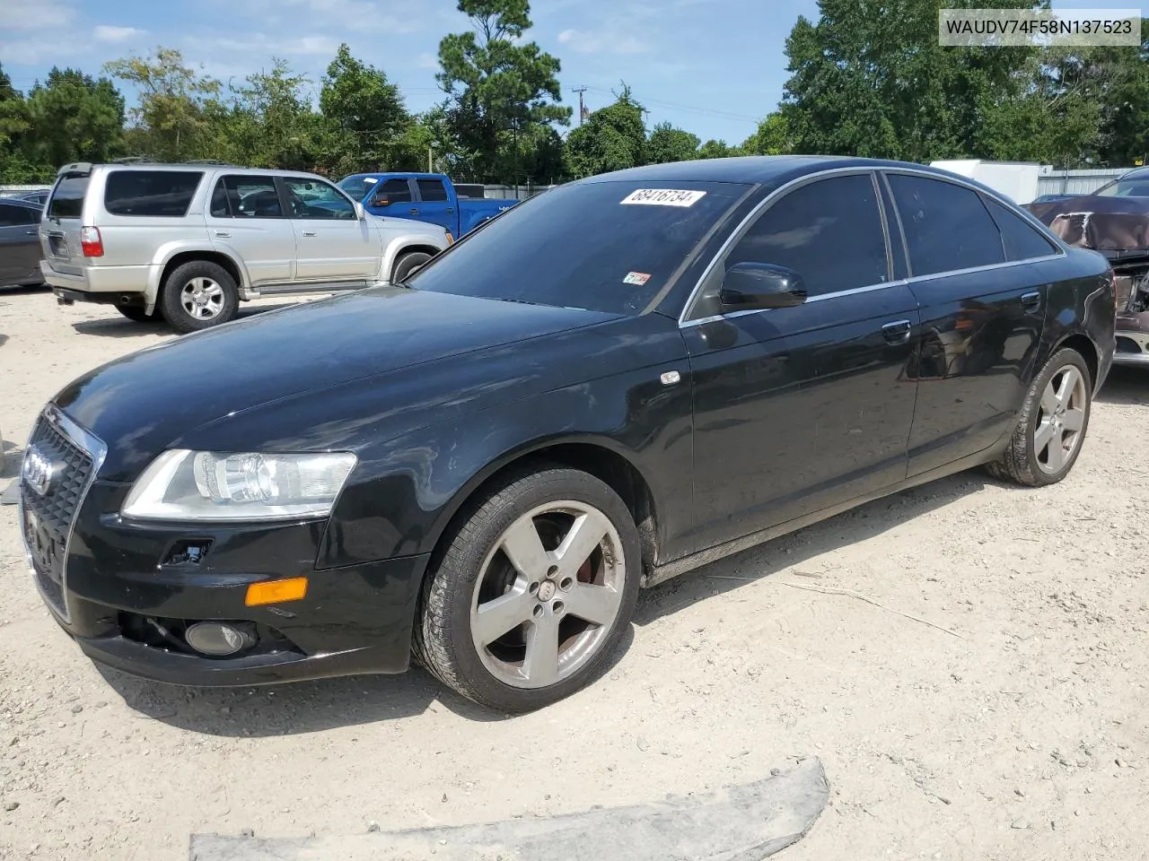 2008 Audi A6 4.2 Quattro VIN: WAUDV74F58N137523 Lot: 68416734