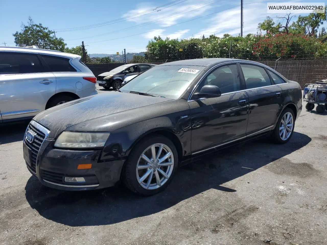 WAUKGAFB0AN022942 2010 Audi A6 Prestige