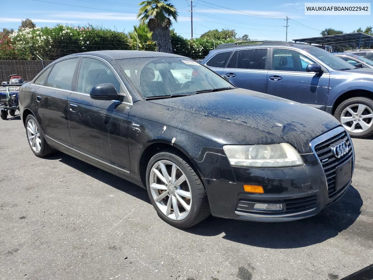 WAUKGAFB0AN022942 2010 Audi A6 Prestige