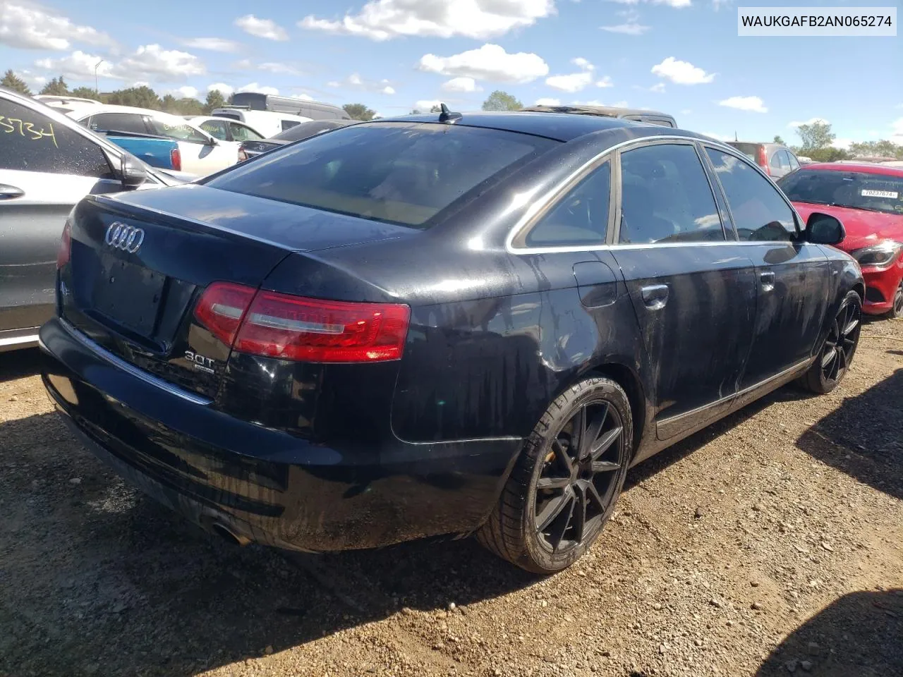 WAUKGAFB2AN065274 2010 Audi A6 Prestige