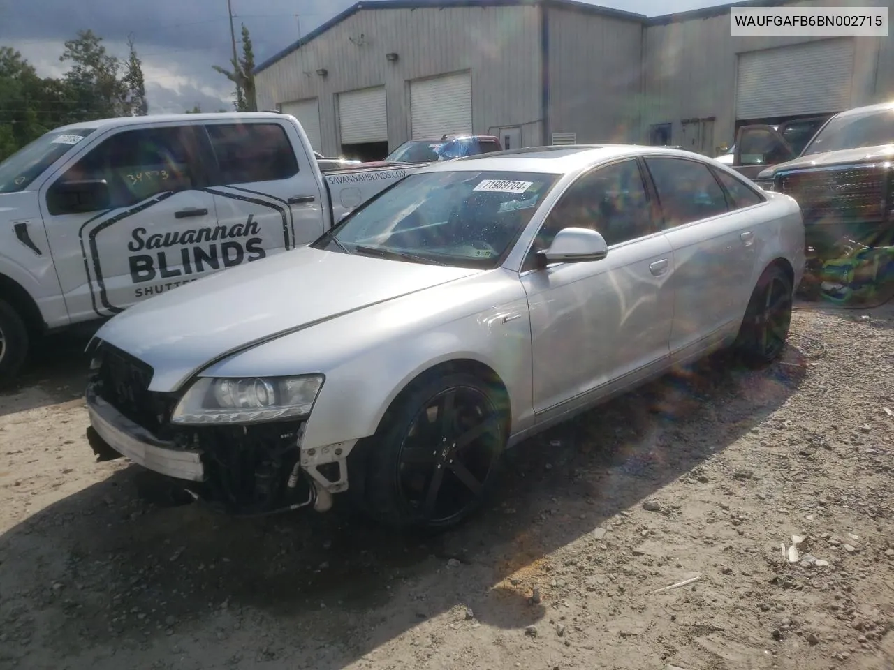 WAUFGAFB6BN002715 2011 Audi A6 Premium Plus