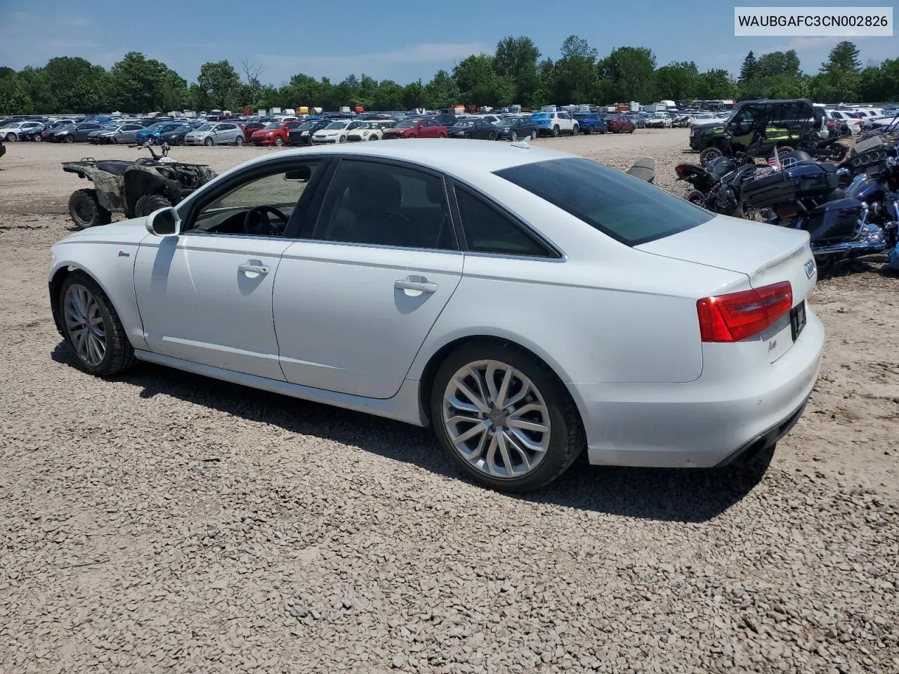 2012 Audi A6 VIN: WAUBGAFC3CN002826 Lot: 59081654