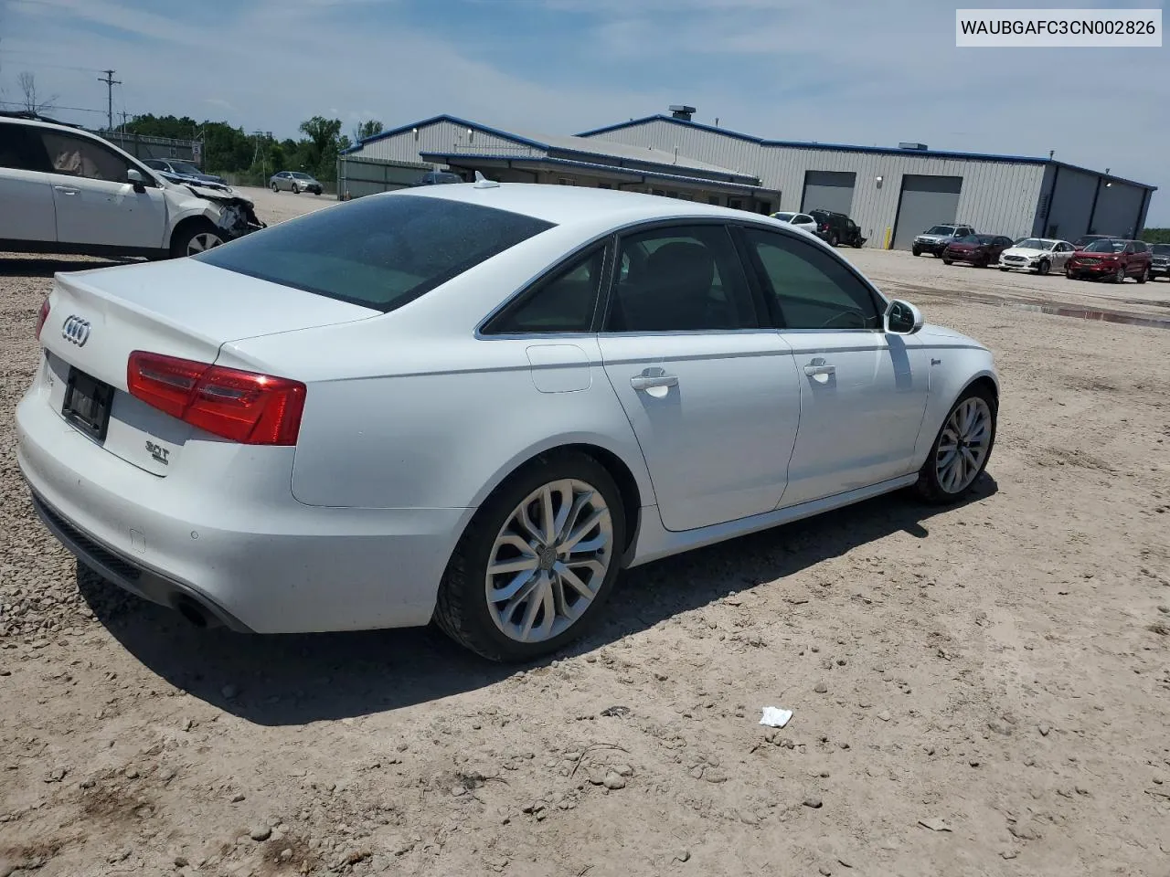 2012 Audi A6 VIN: WAUBGAFC3CN002826 Lot: 59081654