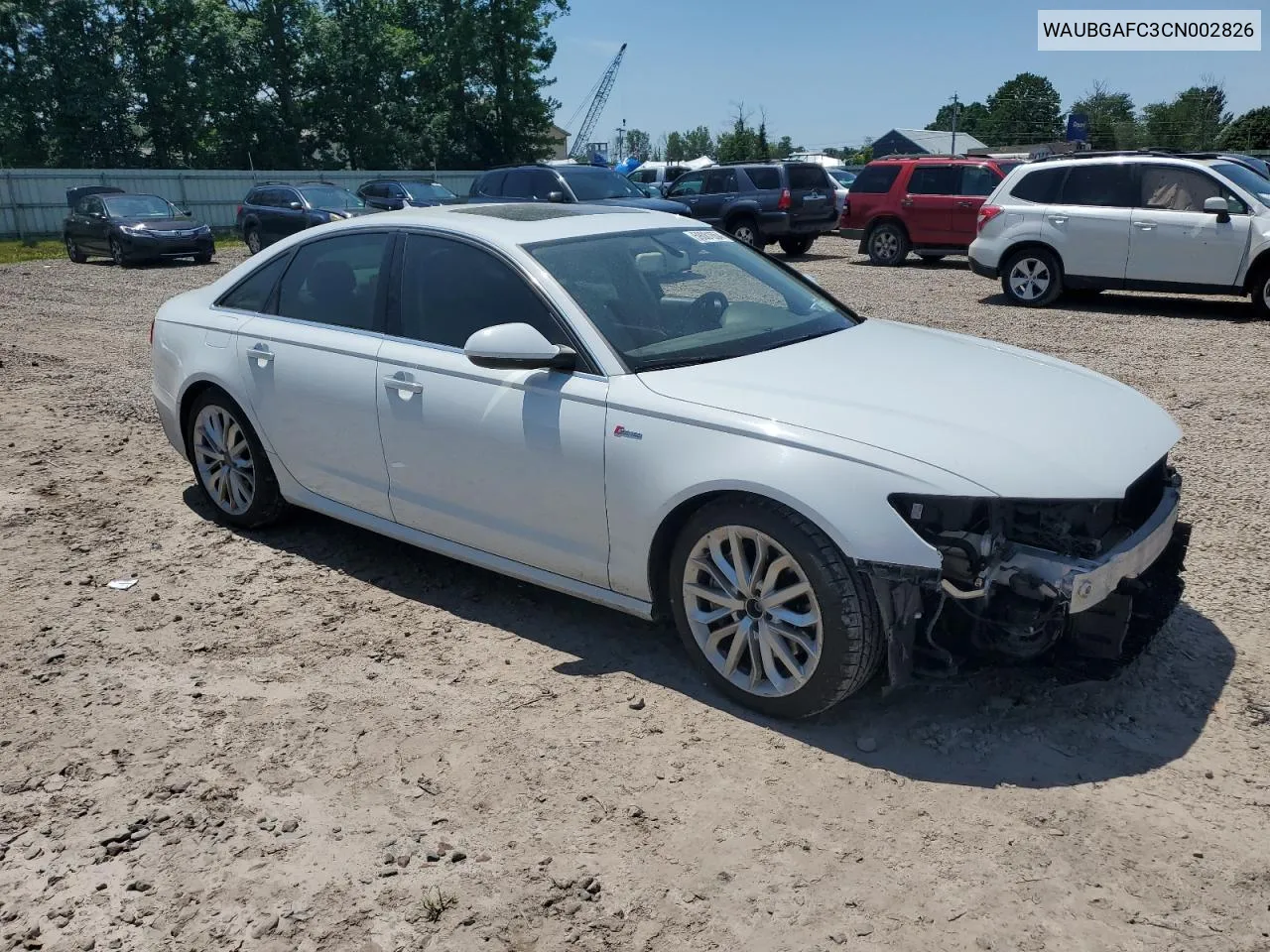 2012 Audi A6 VIN: WAUBGAFC3CN002826 Lot: 59081654