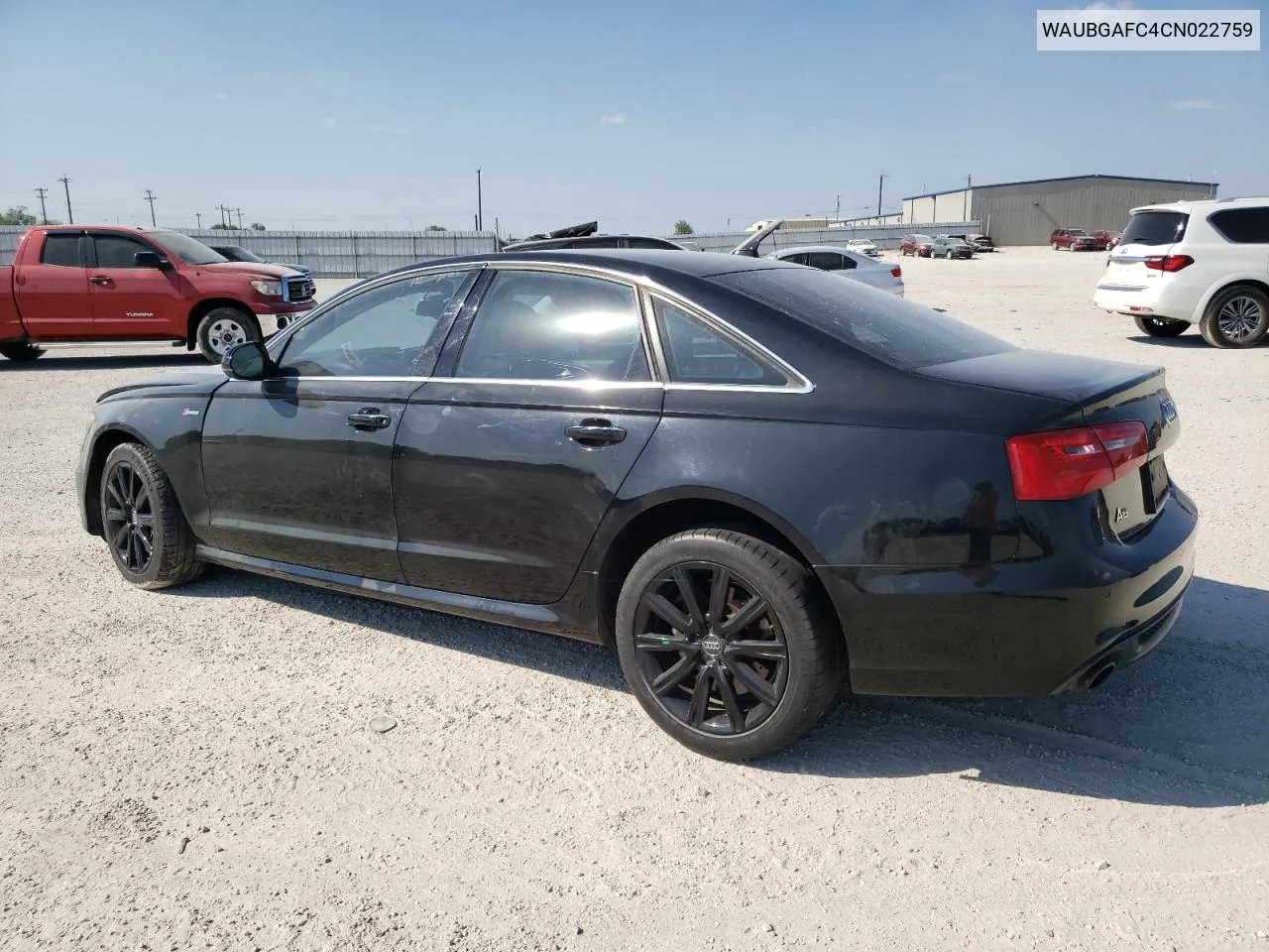 2012 Audi A6 VIN: WAUBGAFC4CN022759 Lot: 68620314