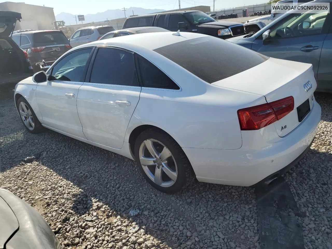 2012 Audi A6 Premium Plus VIN: WAUGGAFC9CN092926 Lot: 68991434