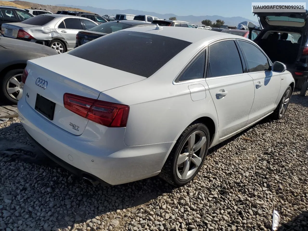 2012 Audi A6 Premium Plus VIN: WAUGGAFC9CN092926 Lot: 68991434