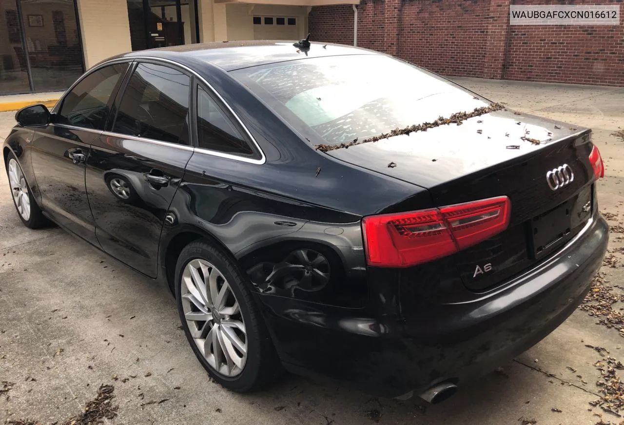 2012 Audi A6 VIN: WAUBGAFCXCN016612 Lot: 70522724