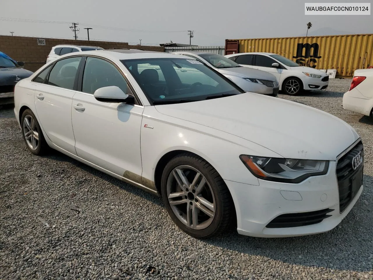 2012 Audi A6 VIN: WAUBGAFC0CN010124 Lot: 70727184