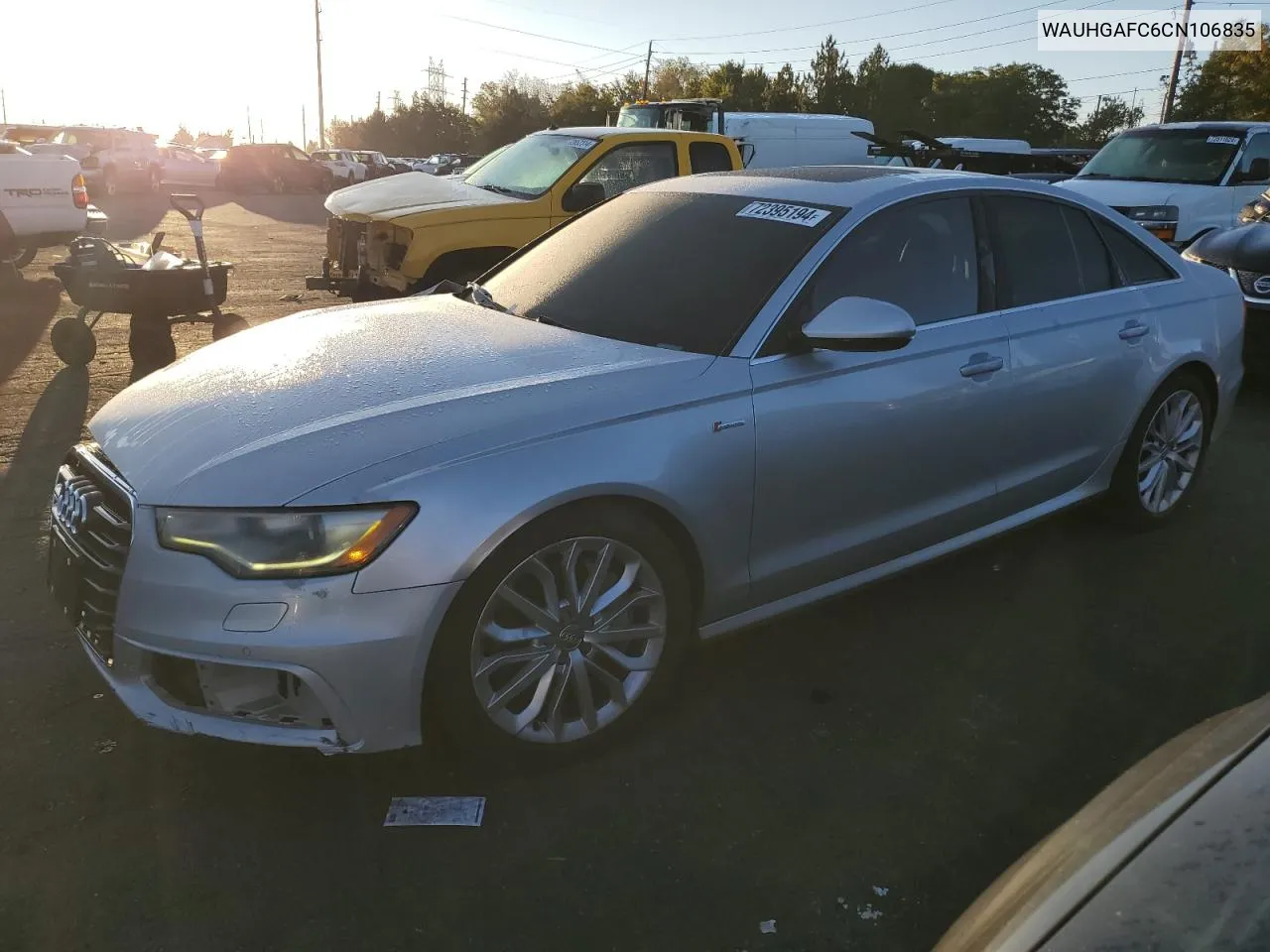 2012 Audi A6 Prestige VIN: WAUHGAFC6CN106835 Lot: 72395194