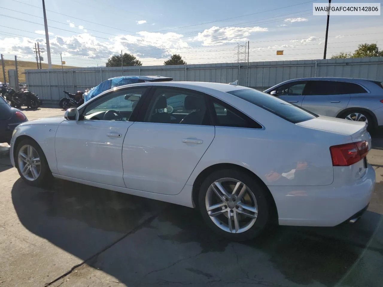 2012 Audi A6 Premium VIN: WAUFGAFC4CN142806 Lot: 72840214