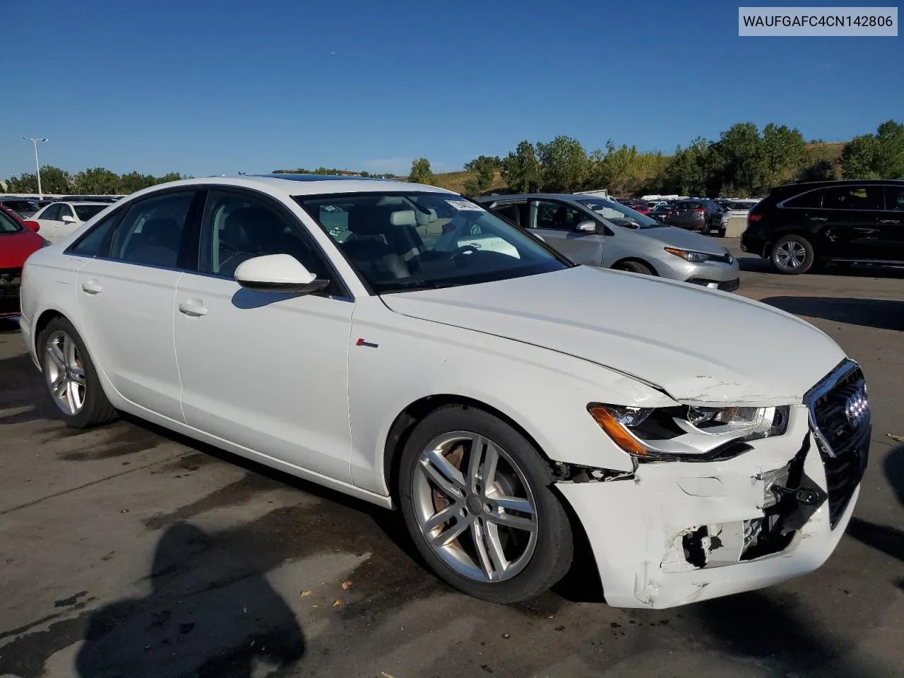 2012 Audi A6 Premium VIN: WAUFGAFC4CN142806 Lot: 72840214