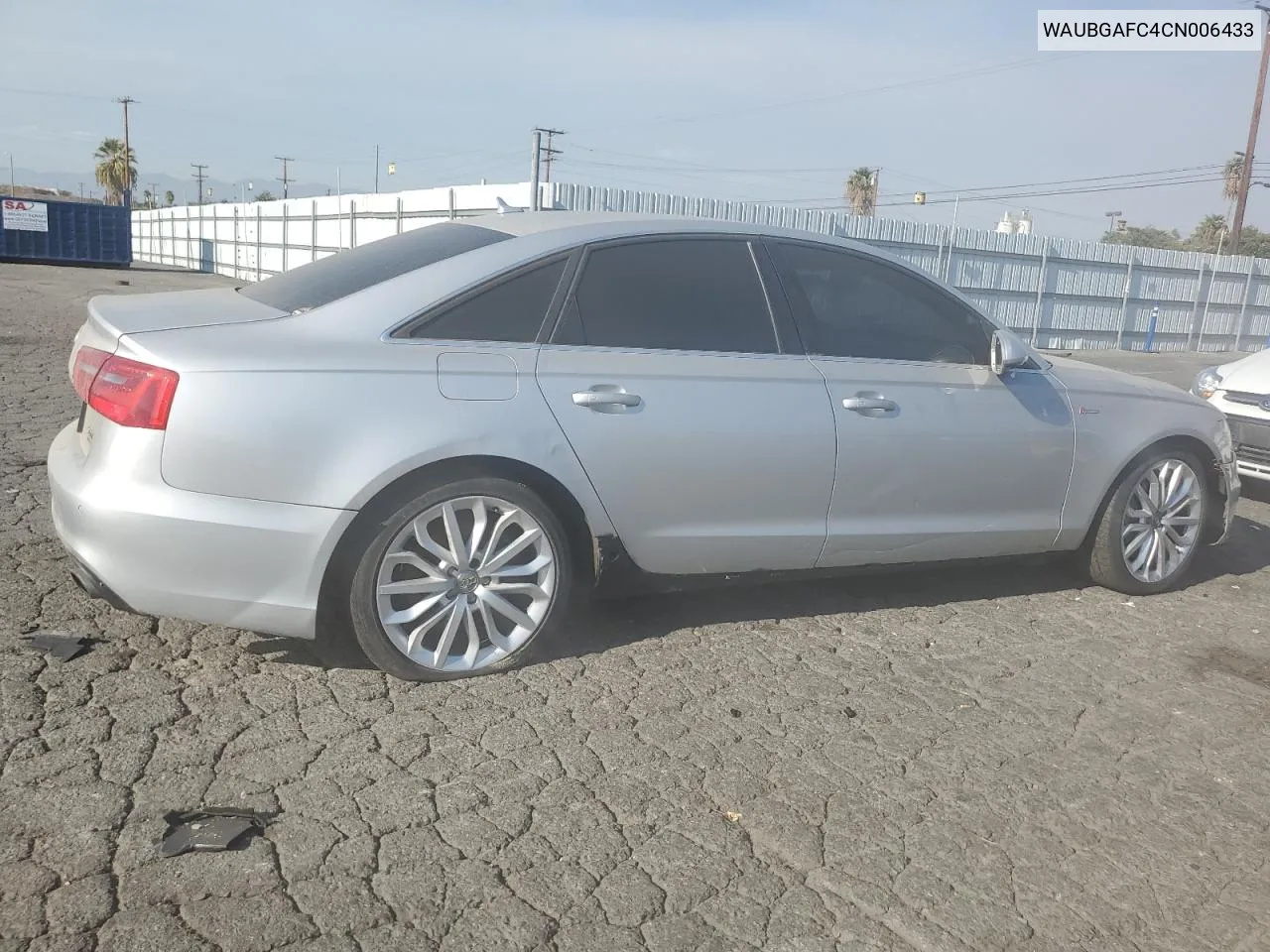 2012 Audi A6 VIN: WAUBGAFC4CN006433 Lot: 73605734