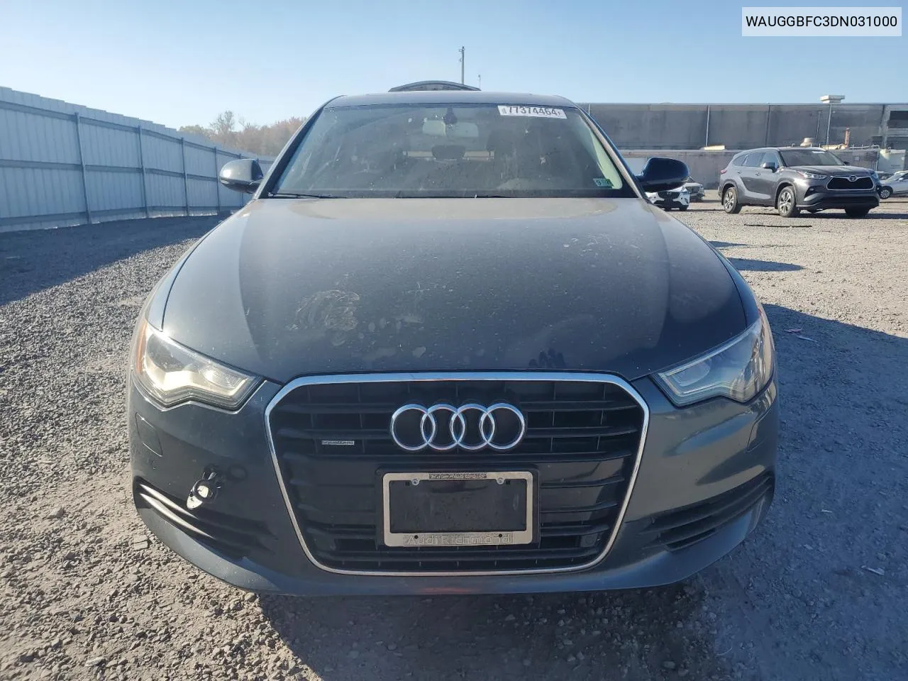 2013 Audi A6 Premium Plus VIN: WAUGGBFC3DN031000 Lot: 77374464