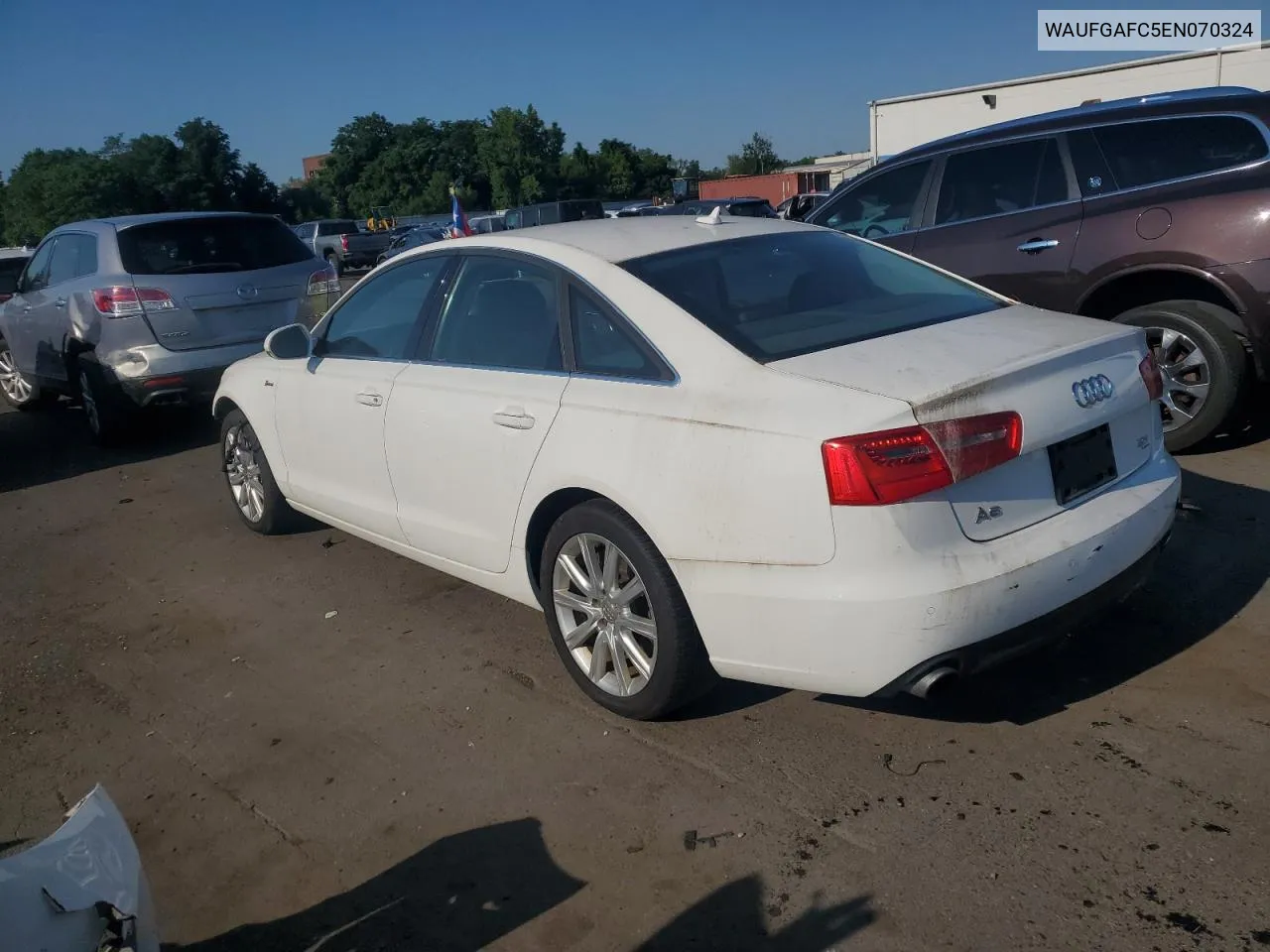 2014 Audi A6 Premium Plus VIN: WAUFGAFC5EN070324 Lot: 59759294