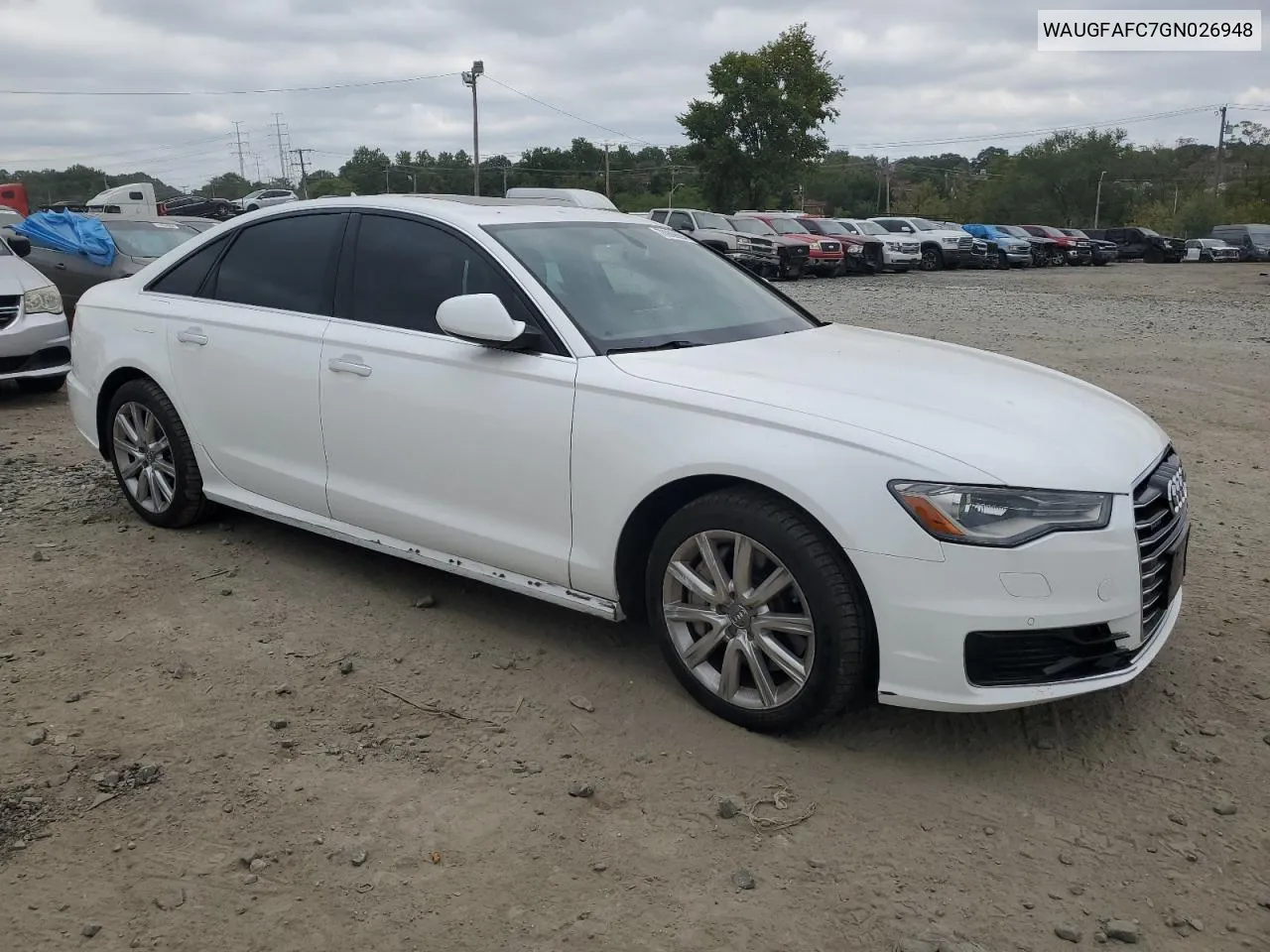 2016 Audi A6 Premium Plus VIN: WAUGFAFC7GN026948 Lot: 70989694