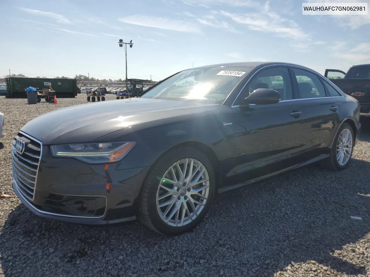 2016 Audi A6 Prestige VIN: WAUHGAFC7GN062981 Lot: 78050154