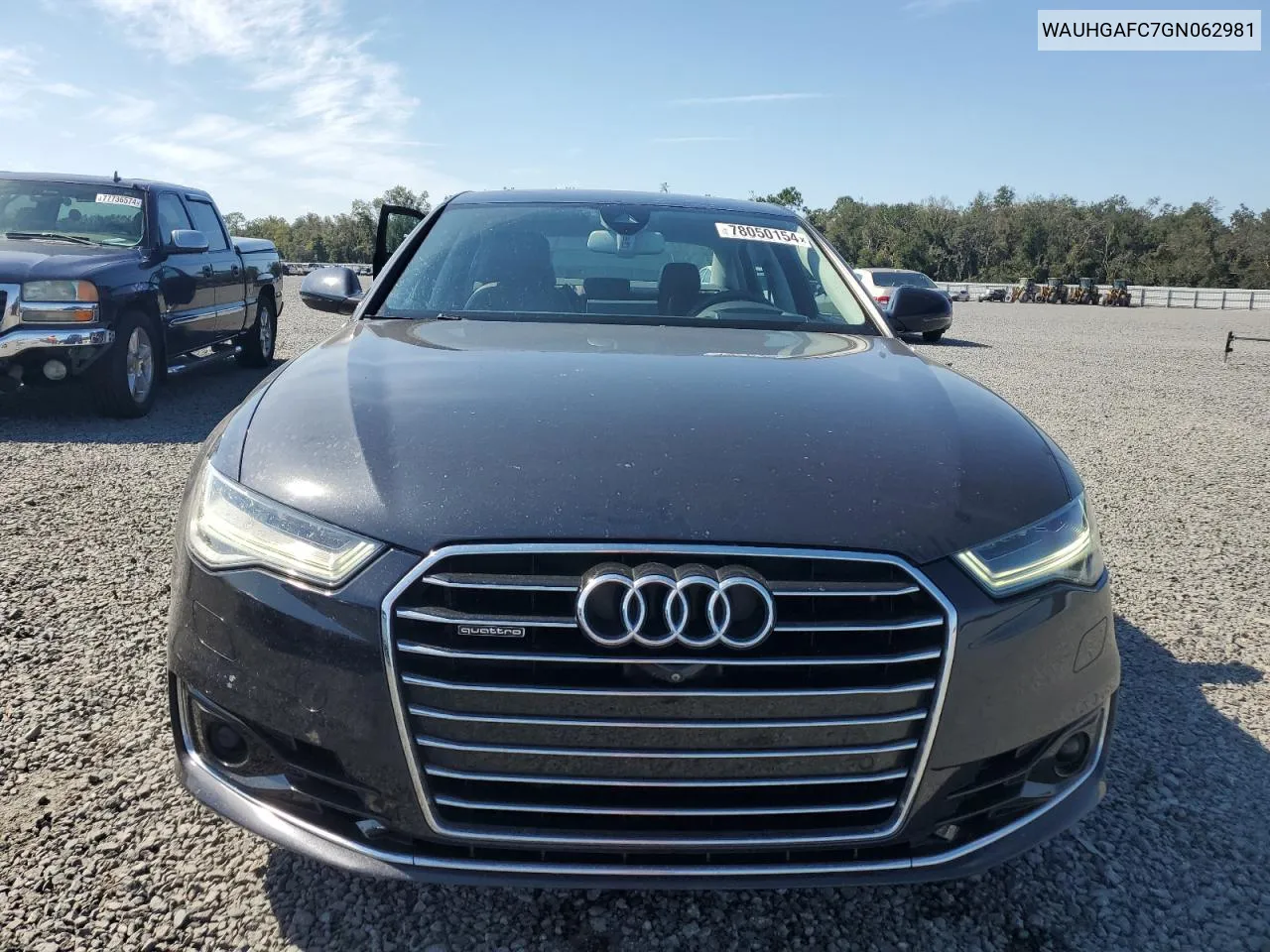 2016 Audi A6 Prestige VIN: WAUHGAFC7GN062981 Lot: 78050154