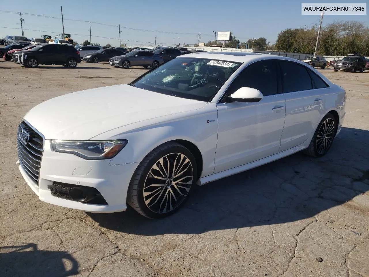 2017 Audi A6 Premium Plus VIN: WAUF2AFCXHN017346 Lot: 74640074