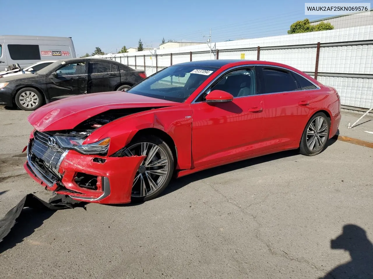 2019 Audi A6 Premium VIN: WAUK2AF25KN069576 Lot: 75137094