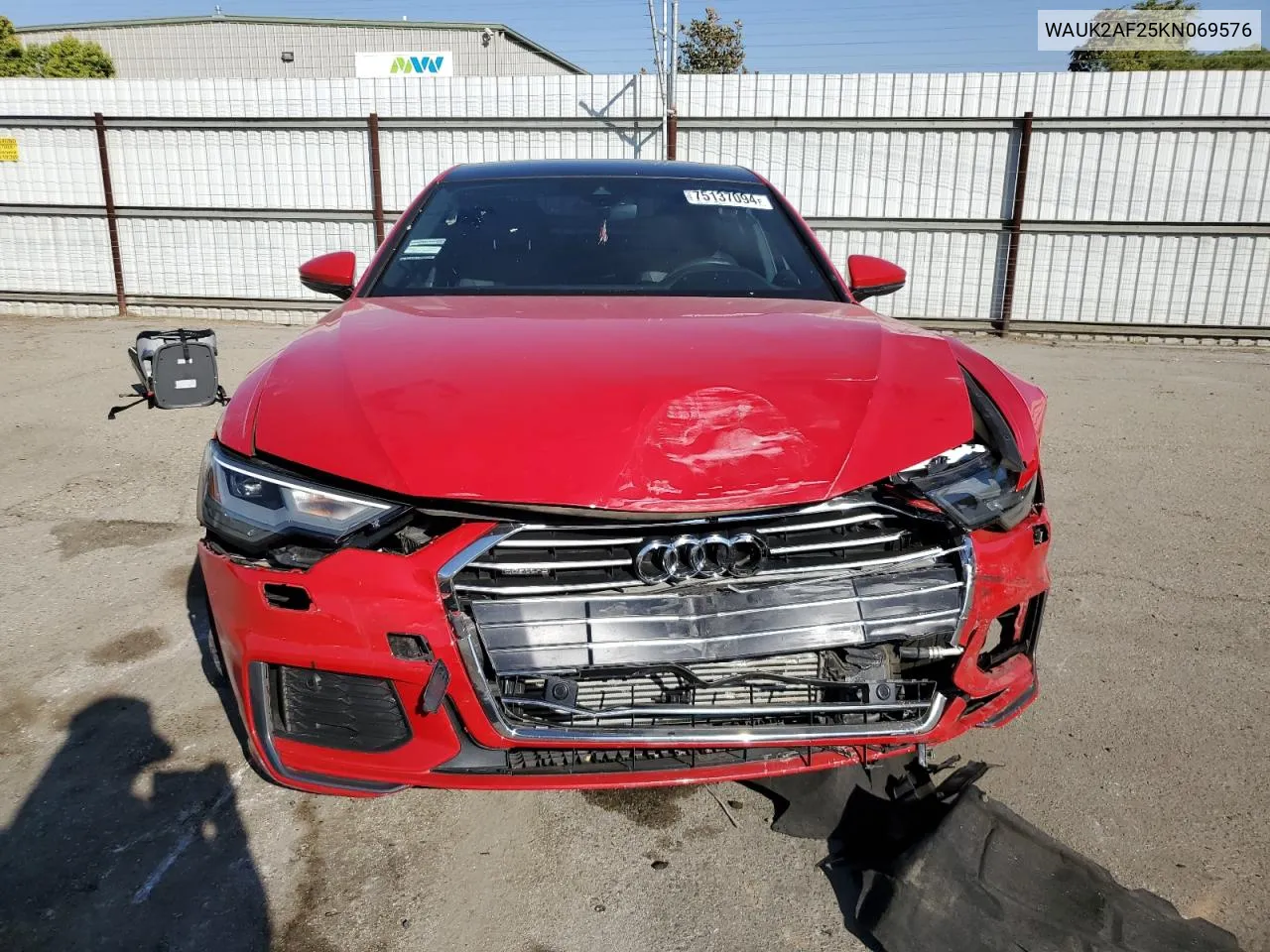 2019 Audi A6 Premium VIN: WAUK2AF25KN069576 Lot: 75137094