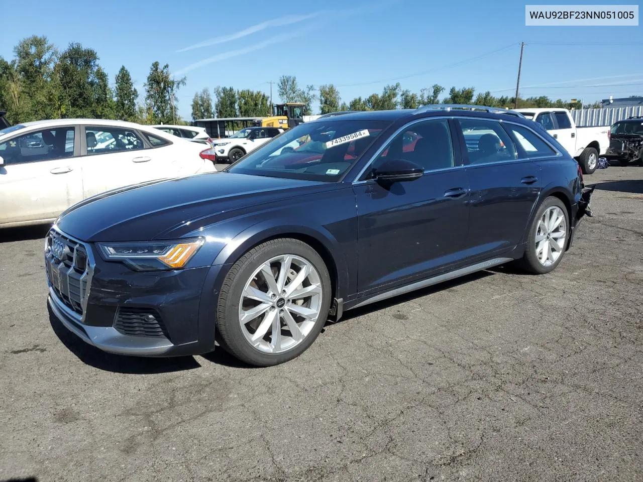 2022 Audi A6 Allroad Prestige VIN: WAU92BF23NN051005 Lot: 74339584