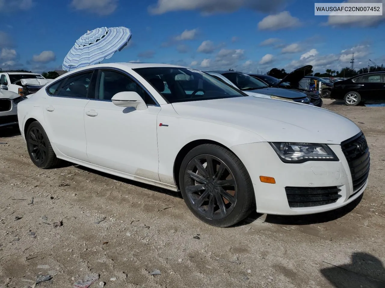 2012 Audi A7 Prestige VIN: WAUSGAFC2CN007452 Lot: 60407334