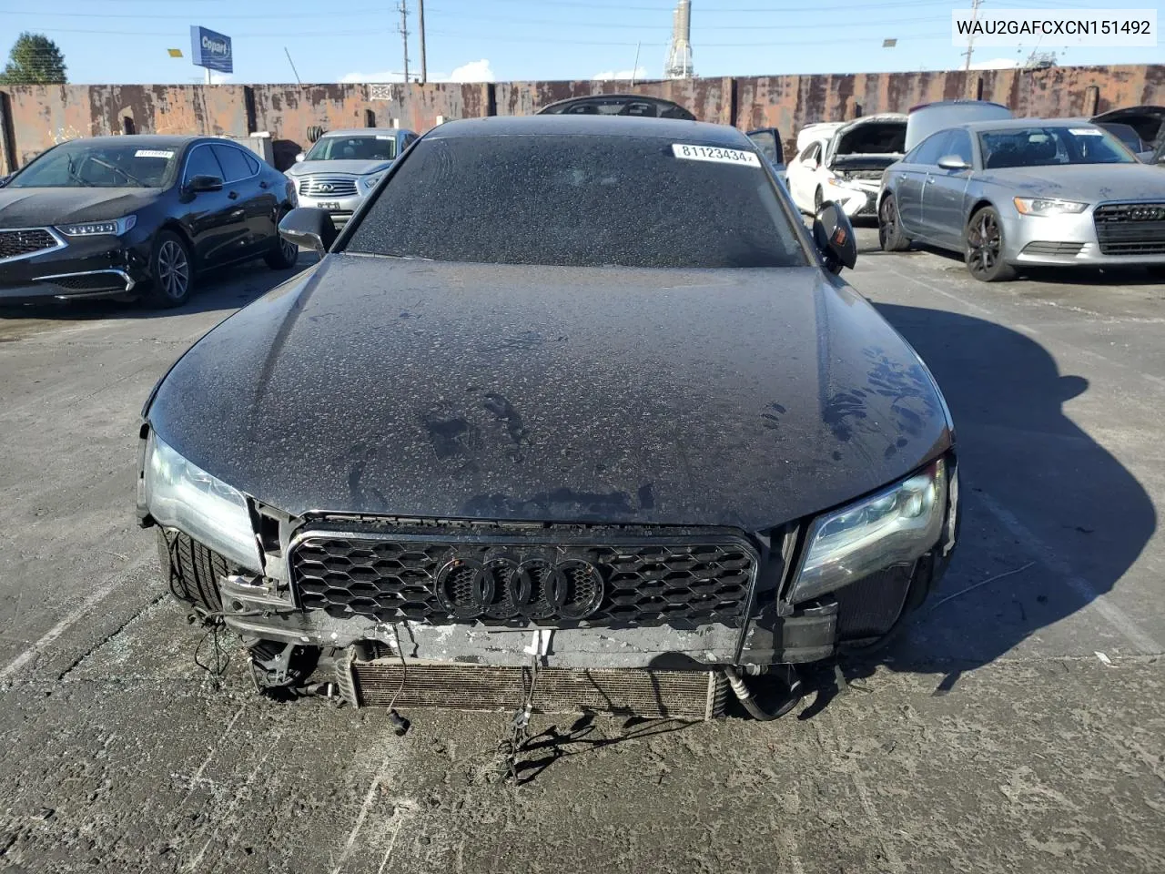 2012 Audi A7 Prestige VIN: WAU2GAFCXCN151492 Lot: 81123434