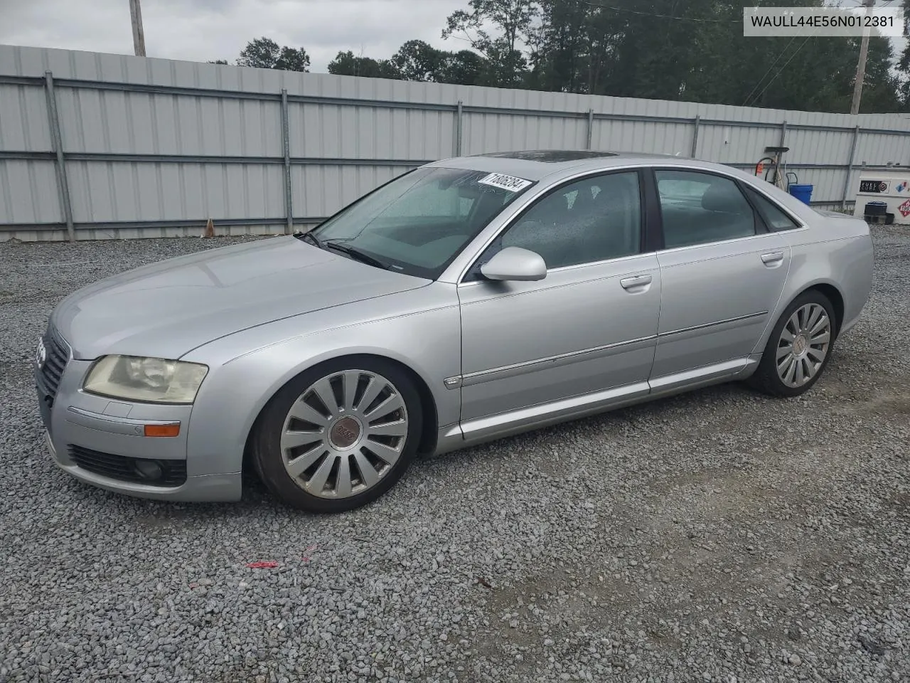 2006 Audi A8 4.2 Quattro VIN: WAULL44E56N012381 Lot: 71806284