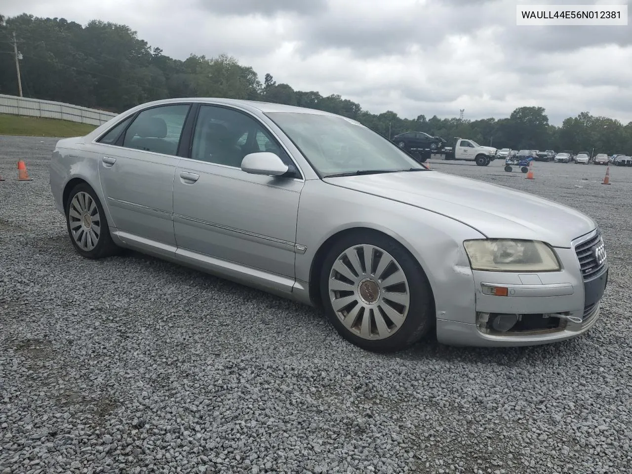 2006 Audi A8 4.2 Quattro VIN: WAULL44E56N012381 Lot: 71806284