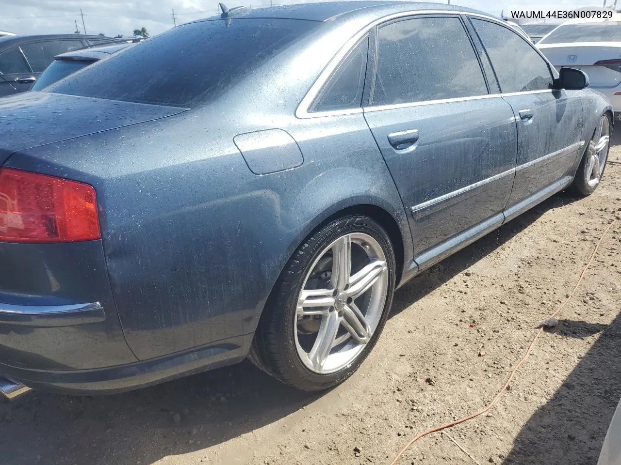 2006 Audi A8 L Quattro VIN: WAUML44E36N007829 Lot: 76658814