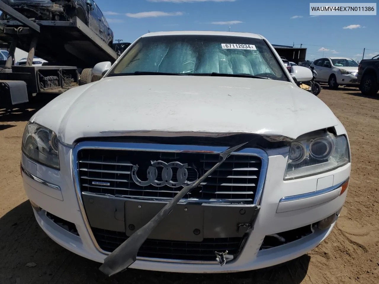 2007 Audi A8 L Quattro VIN: WAUMV44EX7N011386 Lot: 67112034