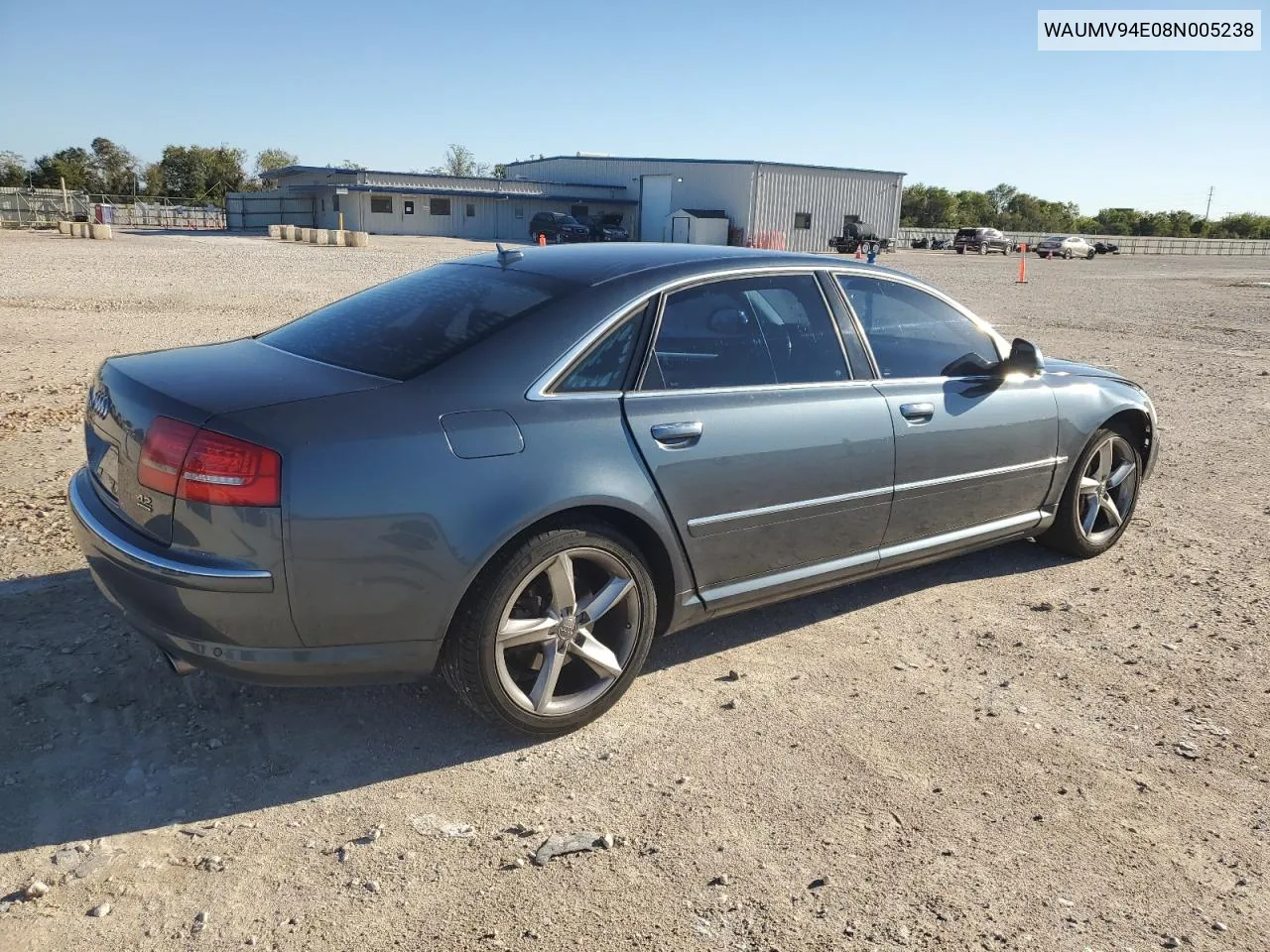 2008 Audi A8 L Quattro VIN: WAUMV94E08N005238 Lot: 79570164