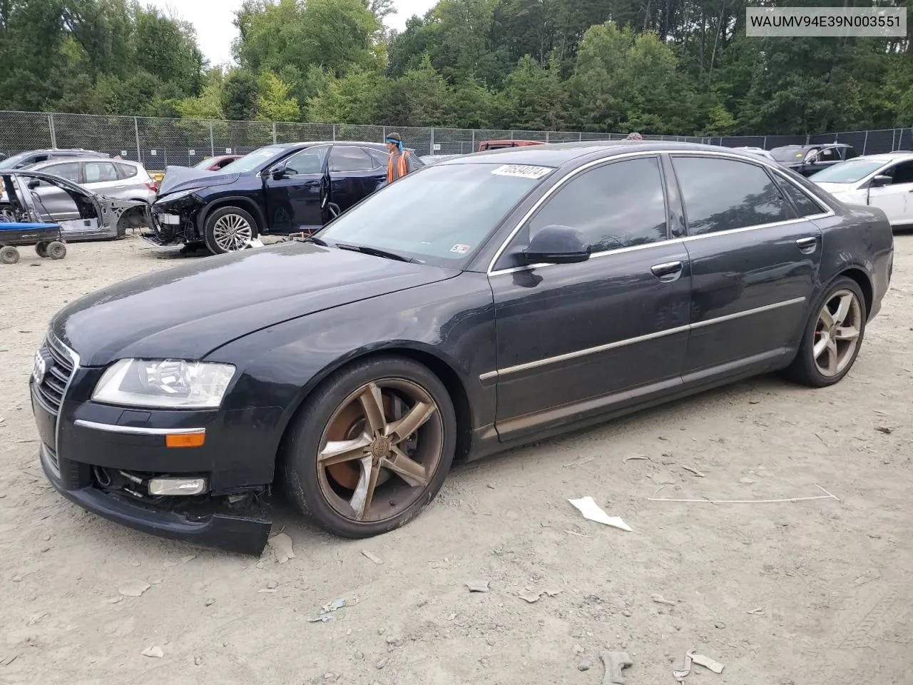 2009 Audi A8 L Quattro VIN: WAUMV94E39N003551 Lot: 70534074