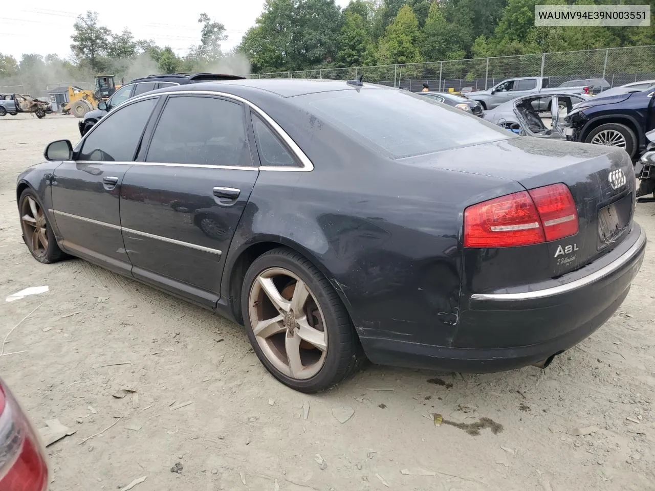 2009 Audi A8 L Quattro VIN: WAUMV94E39N003551 Lot: 70534074