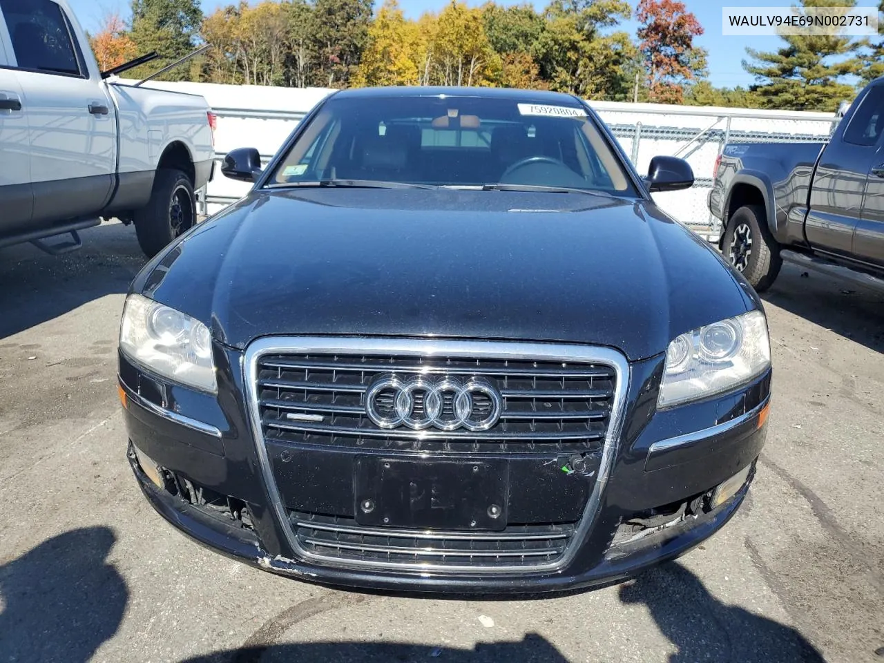 2009 Audi A8 4.2 Quattro VIN: WAULV94E69N002731 Lot: 75920804