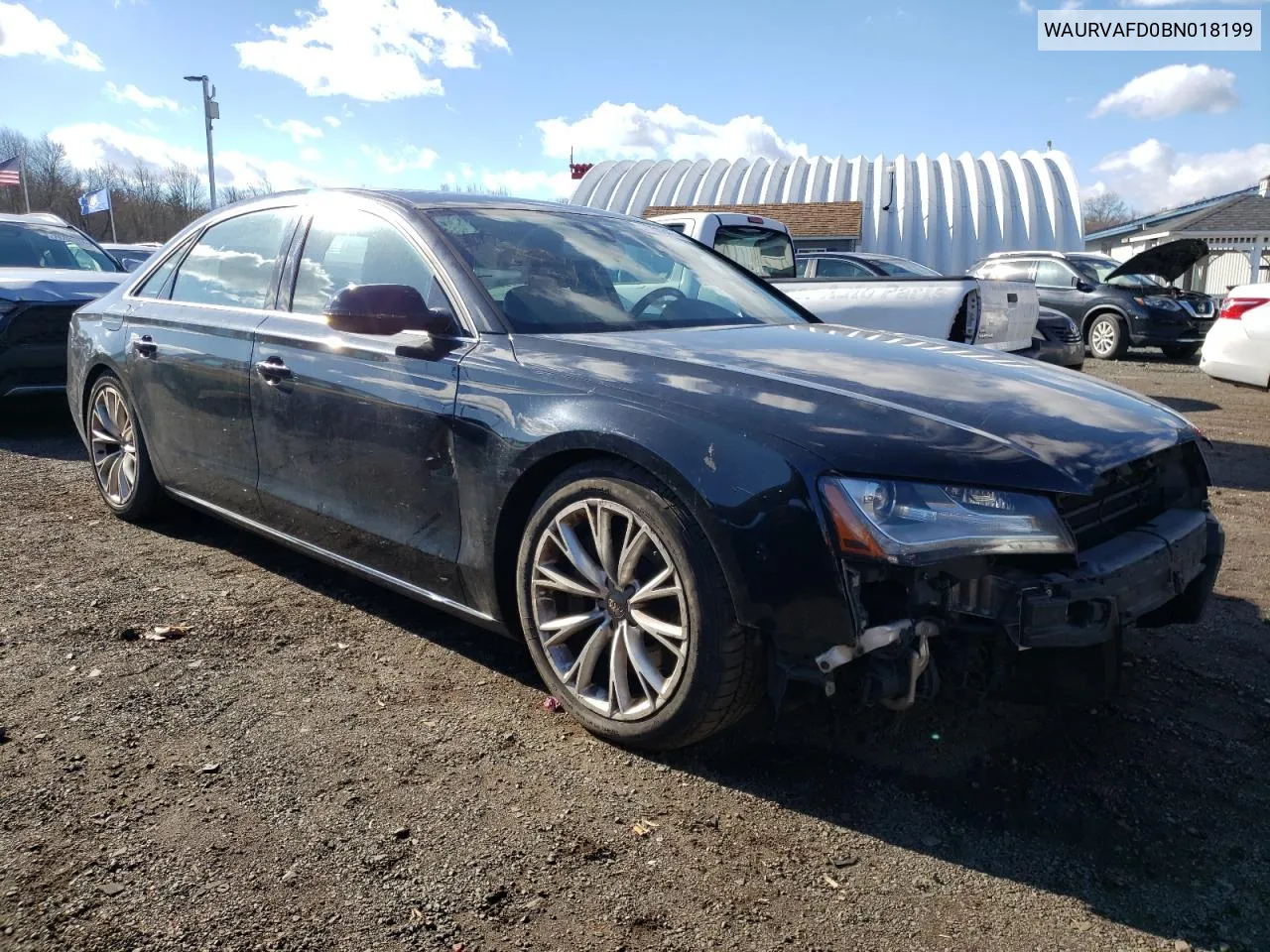 2011 Audi A8 L Quattro VIN: WAURVAFD0BN018199 Lot: 79508474