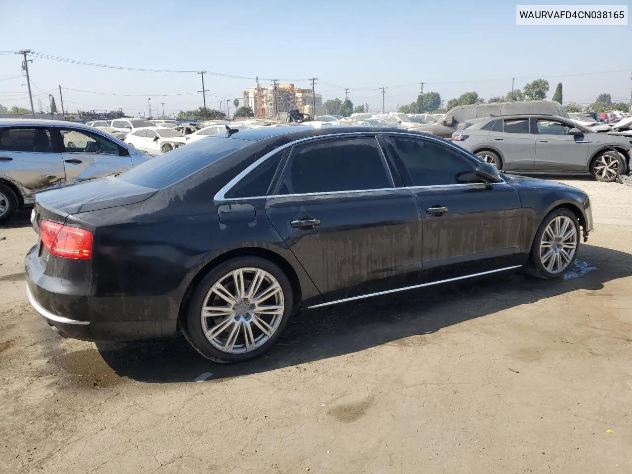 2012 Audi A8 L Quattro VIN: WAURVAFD4CN038165 Lot: 66126124