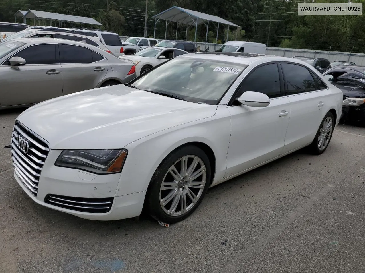 2012 Audi A8 L Quattro VIN: WAURVAFD1CN010923 Lot: 71781574