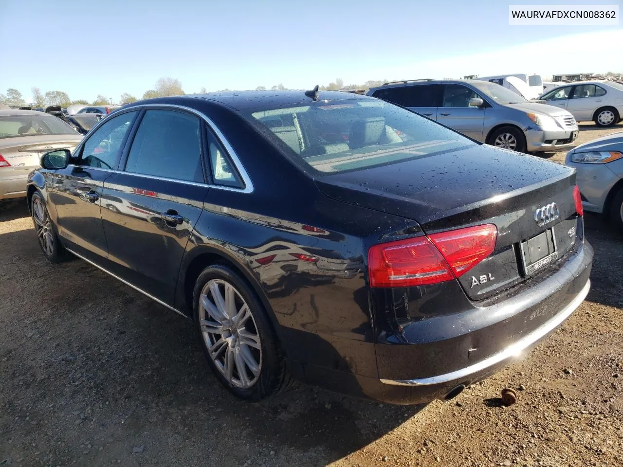 WAURVAFDXCN008362 2012 Audi A8 L Quattro