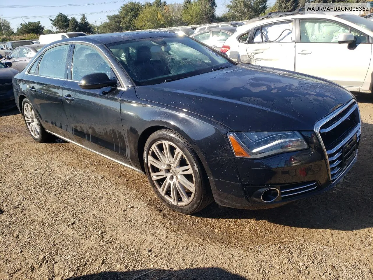 2012 Audi A8 L Quattro VIN: WAURVAFDXCN008362 Lot: 73300754