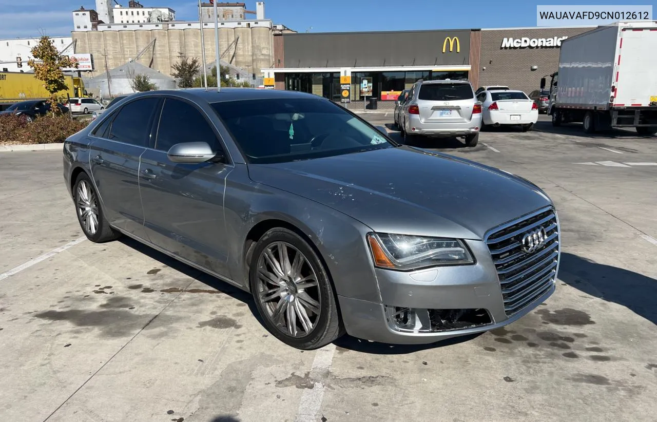 2012 Audi A8 Quattro VIN: WAUAVAFD9CN012612 Lot: 77390764