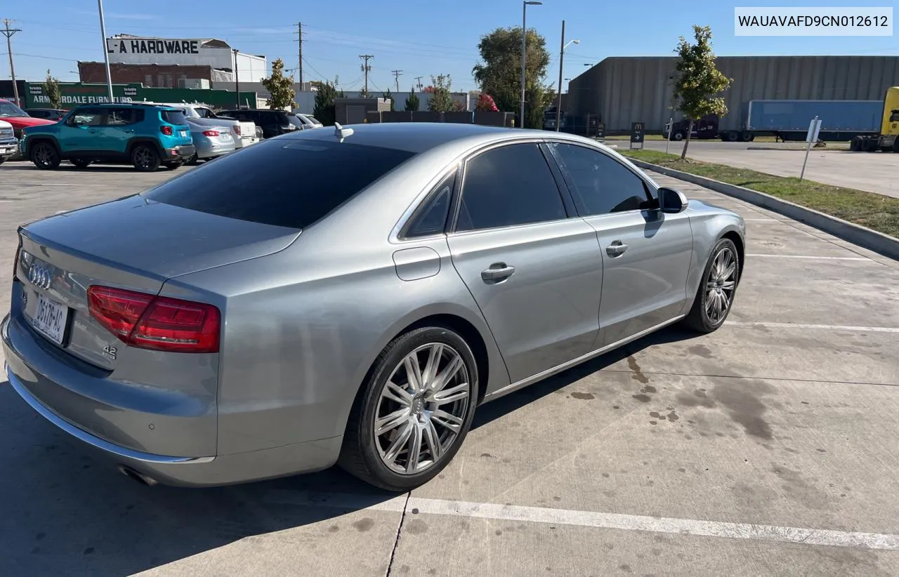 2012 Audi A8 Quattro VIN: WAUAVAFD9CN012612 Lot: 77390764